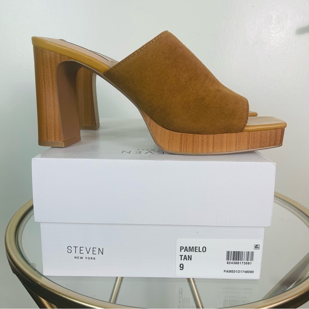Steven New York Pamela High Heel Sandals 9 Sz Tan Color Weekend Vacation NWT - Picture 10 of 10